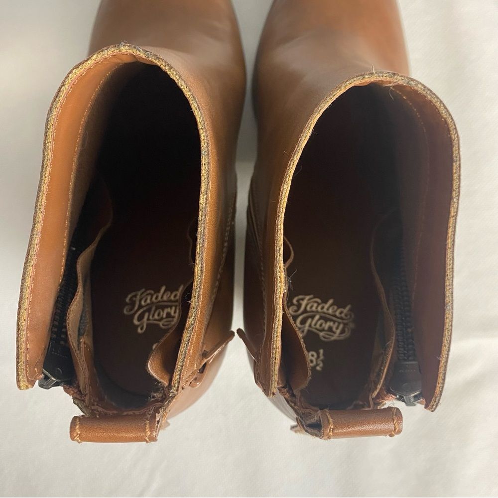 Faded Glory zippered ankle boots size 8.5 Light Brown, 3.5"heels - Picture 4 of 13